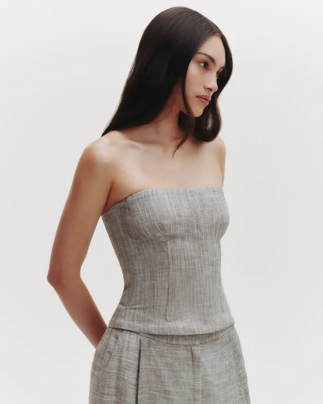 Jillian Bustier in Novel Suiting sold by TWP CLOTHING