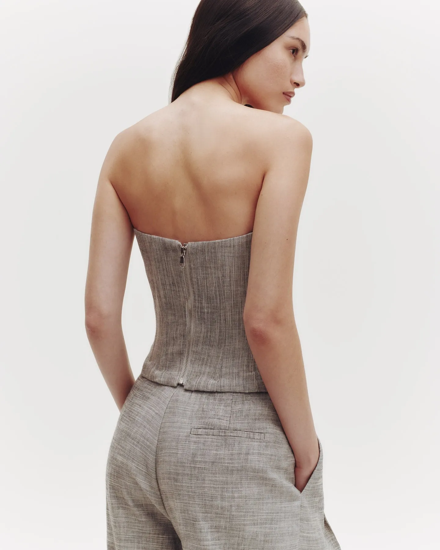 Jillian Bustier in Novel Suiting sold by TWP CLOTHING product image thumbnail 4