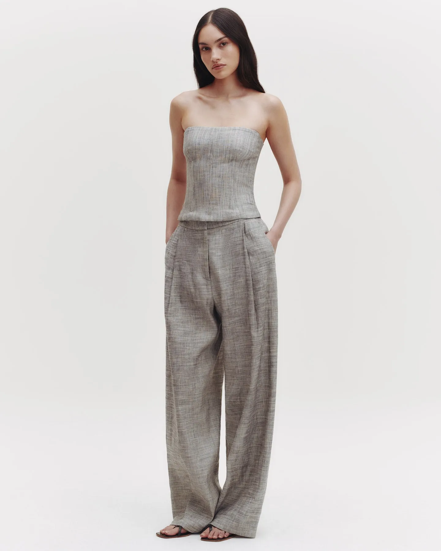 Jillian Bustier in Novel Suiting sold by TWP CLOTHING product image thumbnail 5