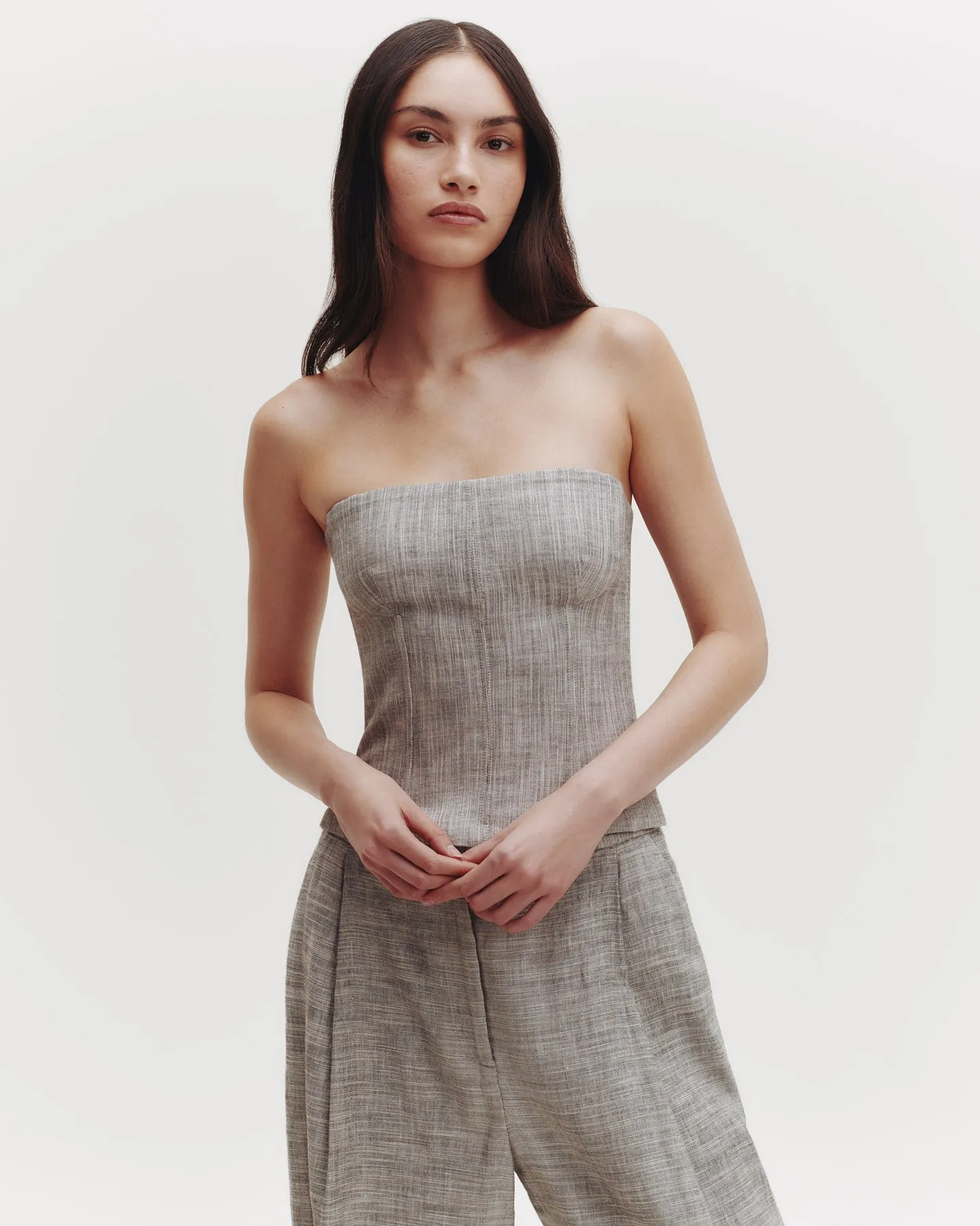 Jillian Bustier in Novel Suiting sold by TWP CLOTHING product image thumbnail 2