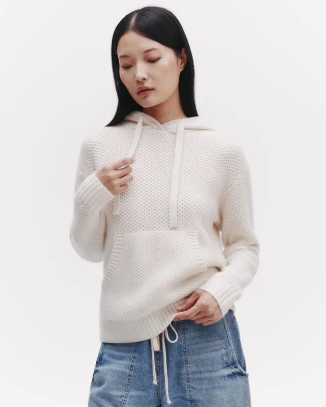 Honeycomb Hoodie in cashmere sold by TWP CLOTHING