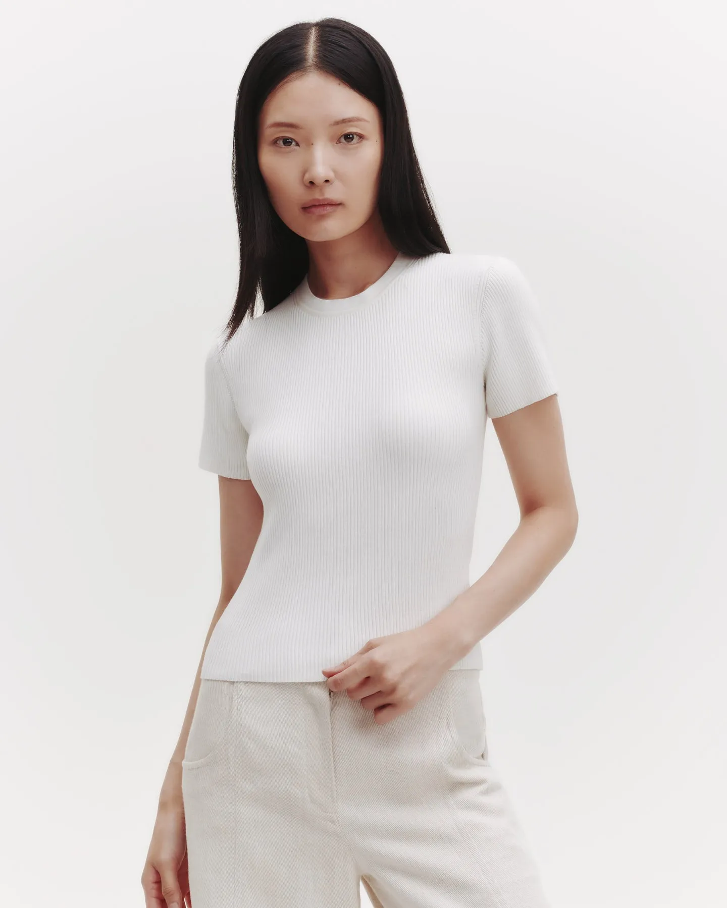 Tease Top in Ribbed Cotton Knit sold by TWP CLOTHING