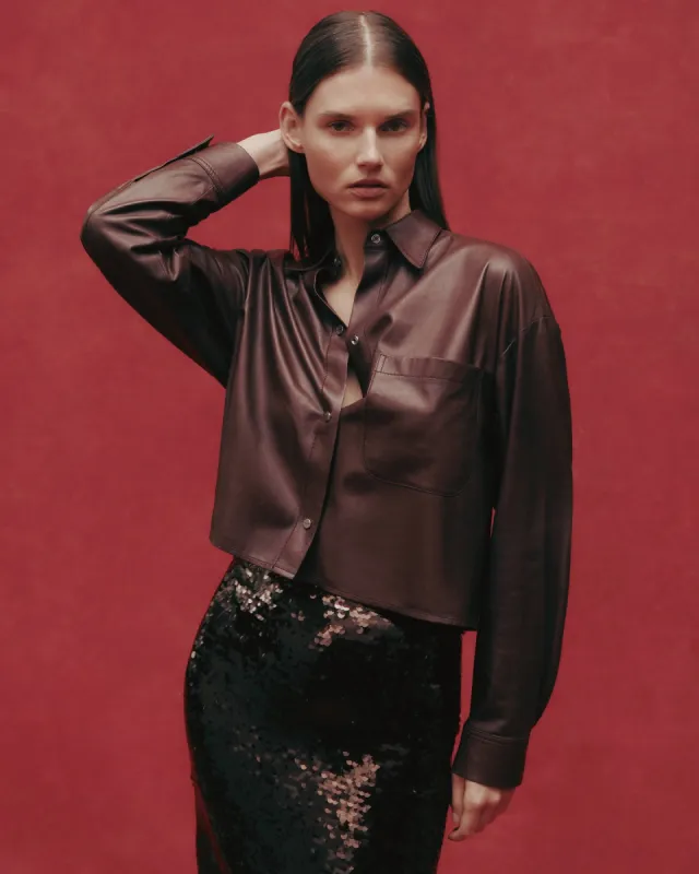 Little Big Joe Shirt in Paper Leather sold by TWP CLOTHING