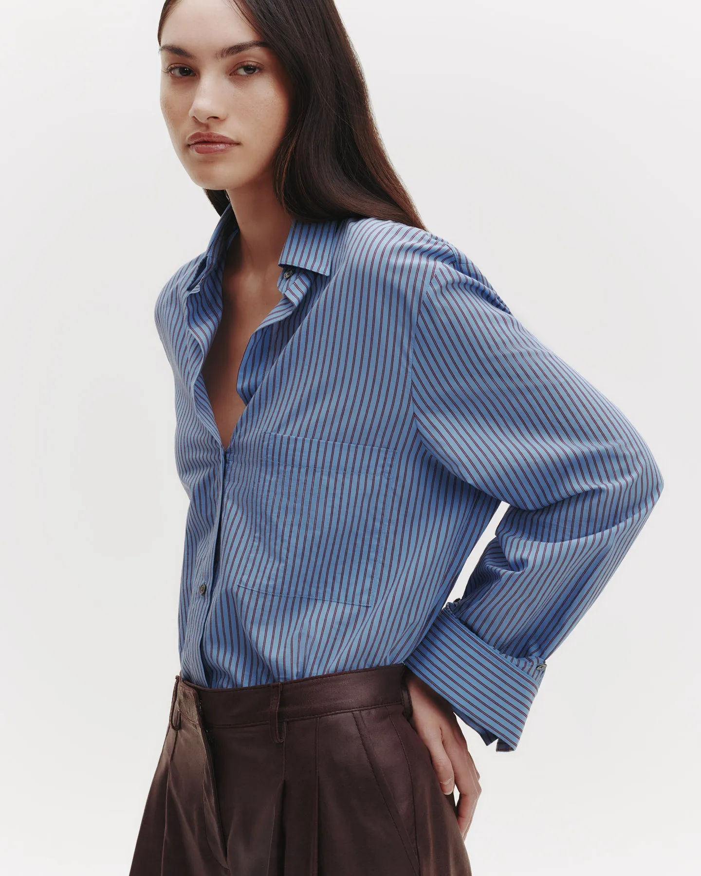 The Next Morning Shirt in Striped Cotton sold by TWP CLOTHING