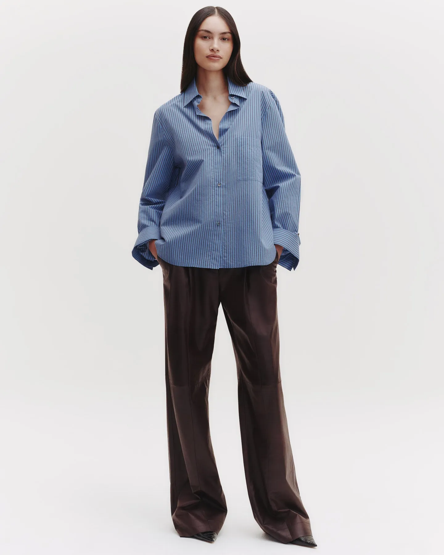 The Next Morning Shirt in Striped Cotton sold by TWP CLOTHING product image thumbnail 5