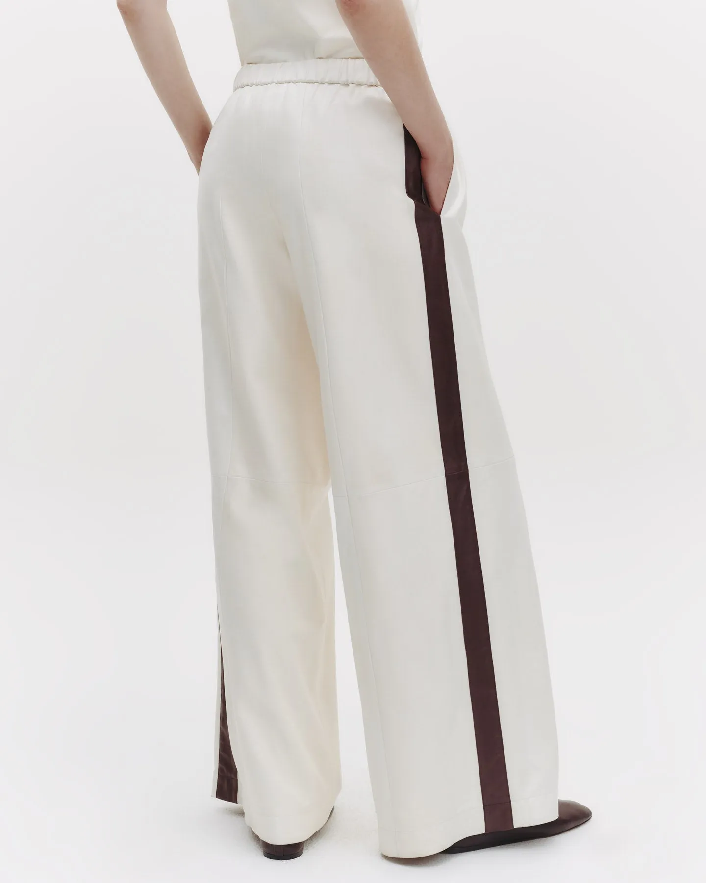 Eva Pant with Tux Stripe in Paper Leather sold by TWP CLOTHING product image thumbnail 4