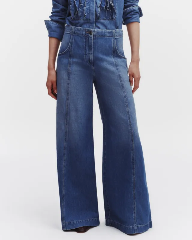 Dancing In The Dark Jean in Linen Cotton Denim sold by TWP CLOTHING