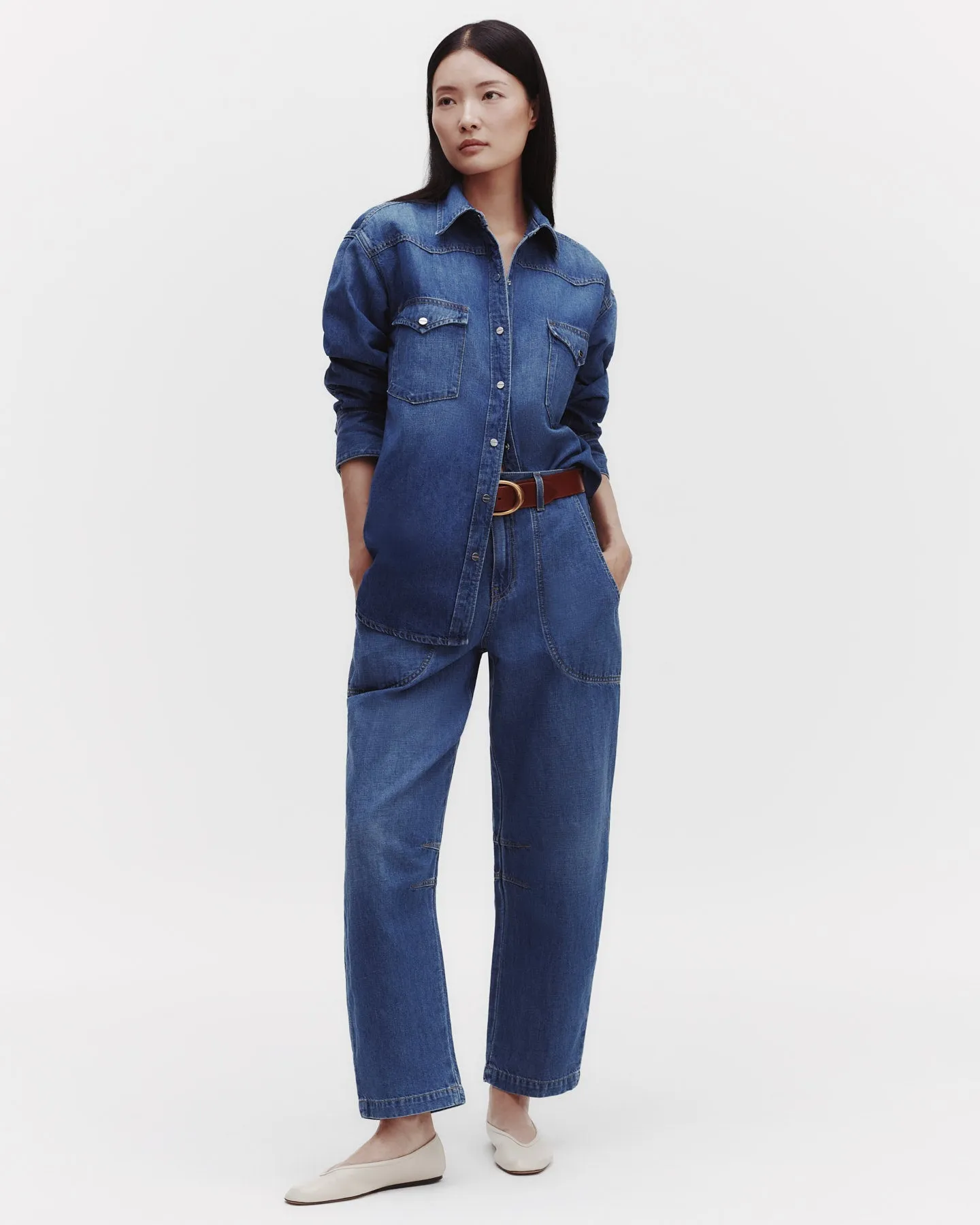 OG Supersized Ranchers Shirt in Linen Cotton Denim sold by TWP CLOTHING product image thumbnail 5