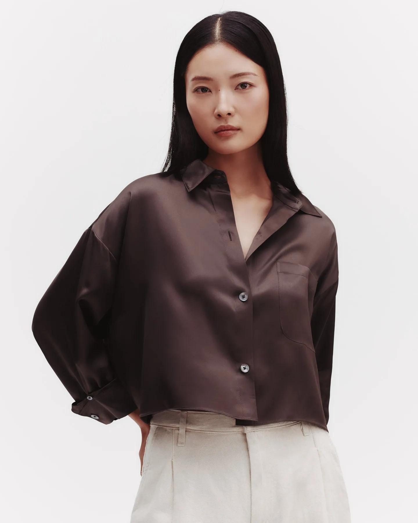 Soon To Be Ex Shirt in Silk Charmeuse sold by TWP CLOTHING product image thumbnail 2