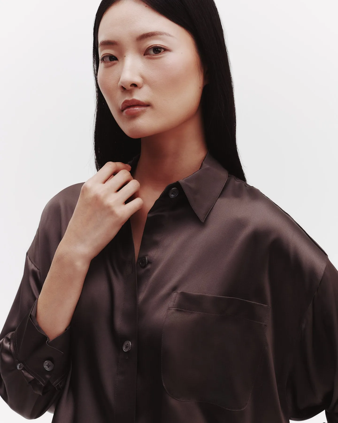 Soon To Be Ex Shirt in Silk Charmeuse sold by TWP CLOTHING product image thumbnail 5