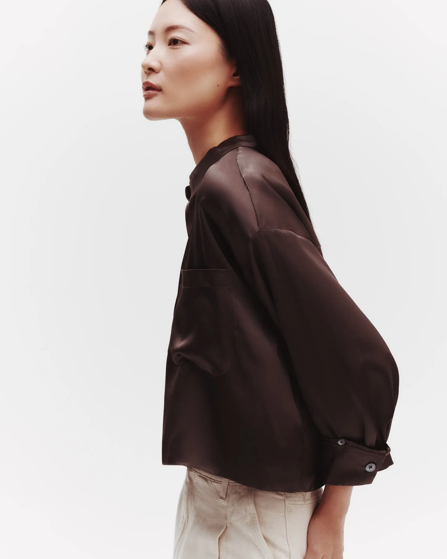 Soon To Be Ex Shirt in Silk Charmeuse sold by TWP CLOTHING product image thumbnail 3