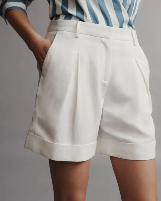 Thompson Short in Coated Viscose Linen sold by TWP CLOTHING