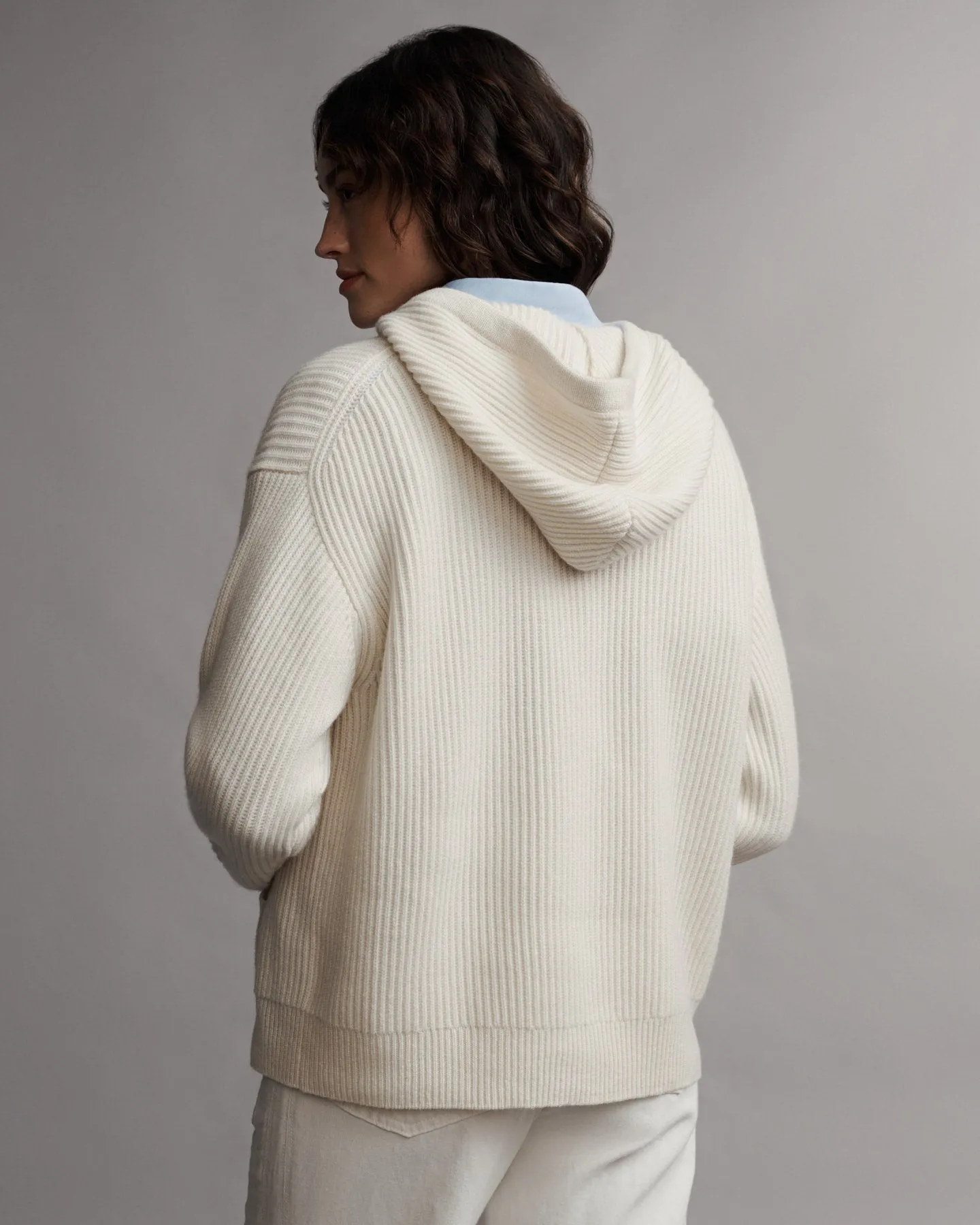 Ribbed Hoodie in Cashmere sold by TWP CLOTHING product image thumbnail 3