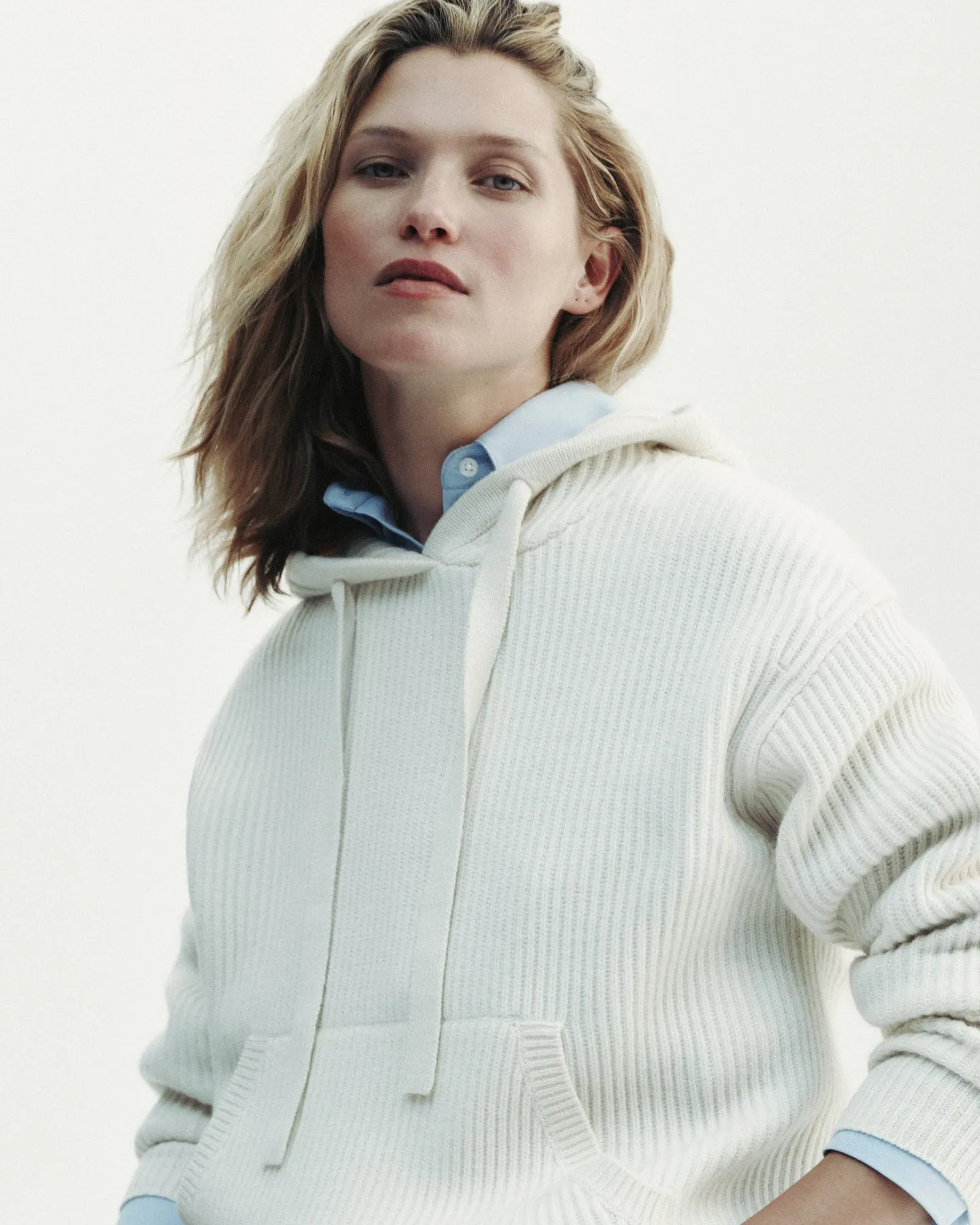 Ribbed Hoodie in Cashmere sold by TWP CLOTHING