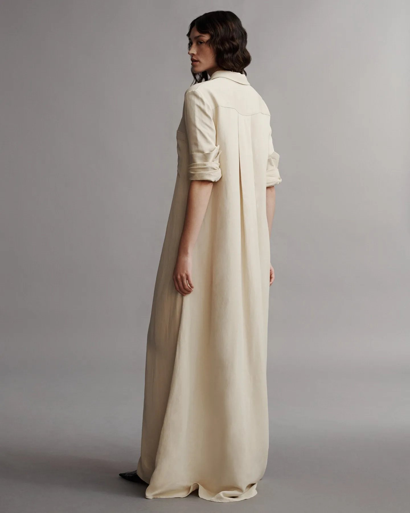 Jenny's Gown in coated viscose linen sold by TWP CLOTHING product image thumbnail 5