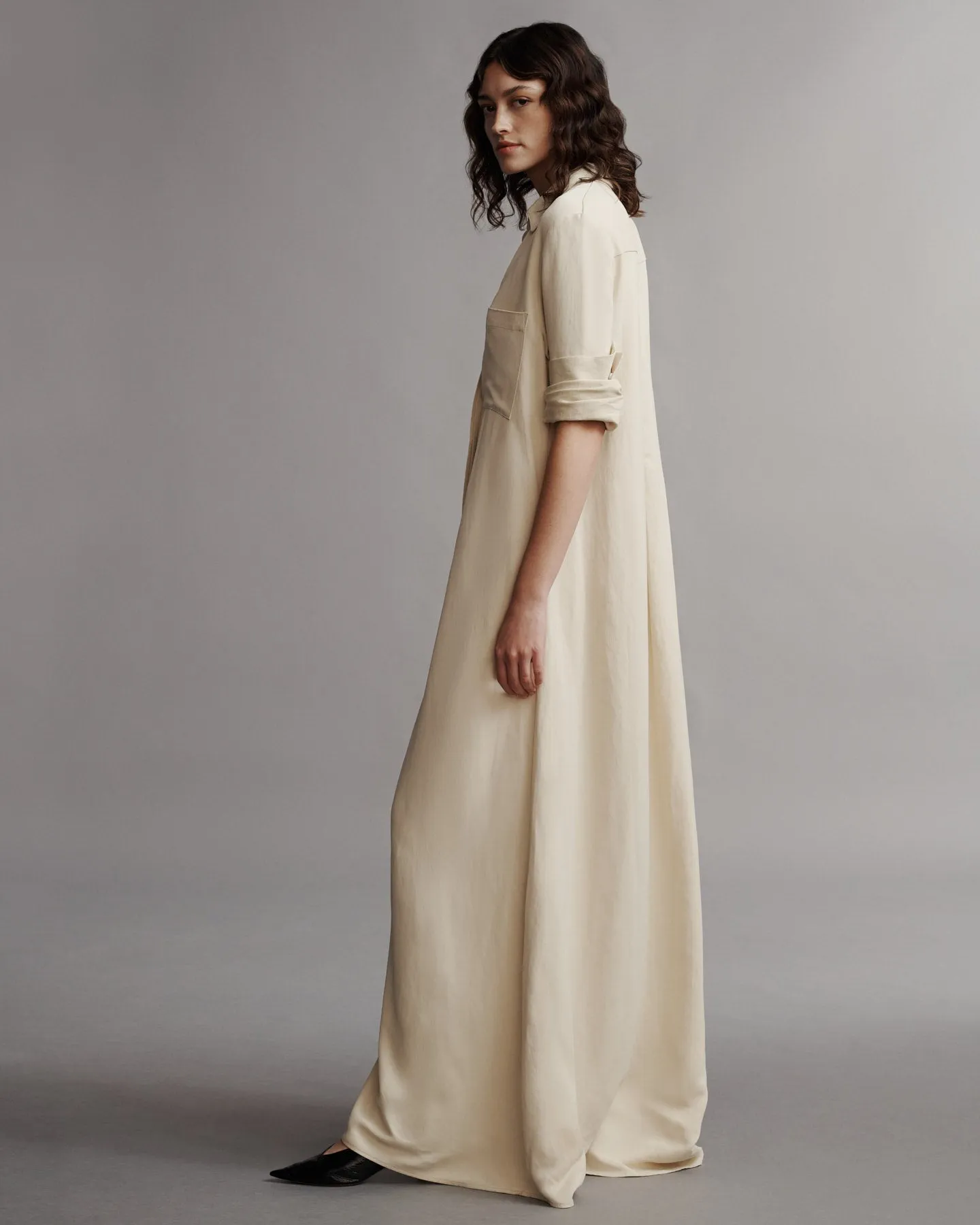 Jenny's Gown in coated viscose linen sold by TWP CLOTHING product image thumbnail 4