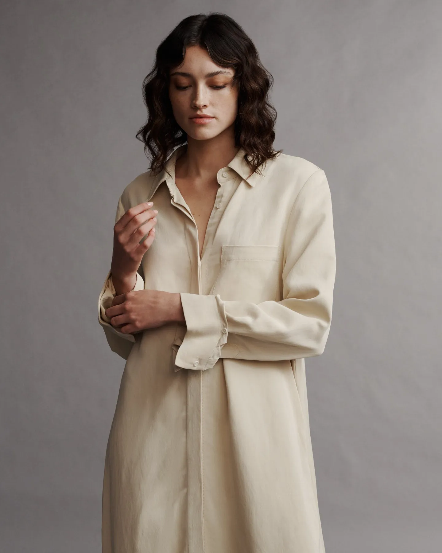 Jenny's Gown in coated viscose linen sold by TWP CLOTHING product image thumbnail 2