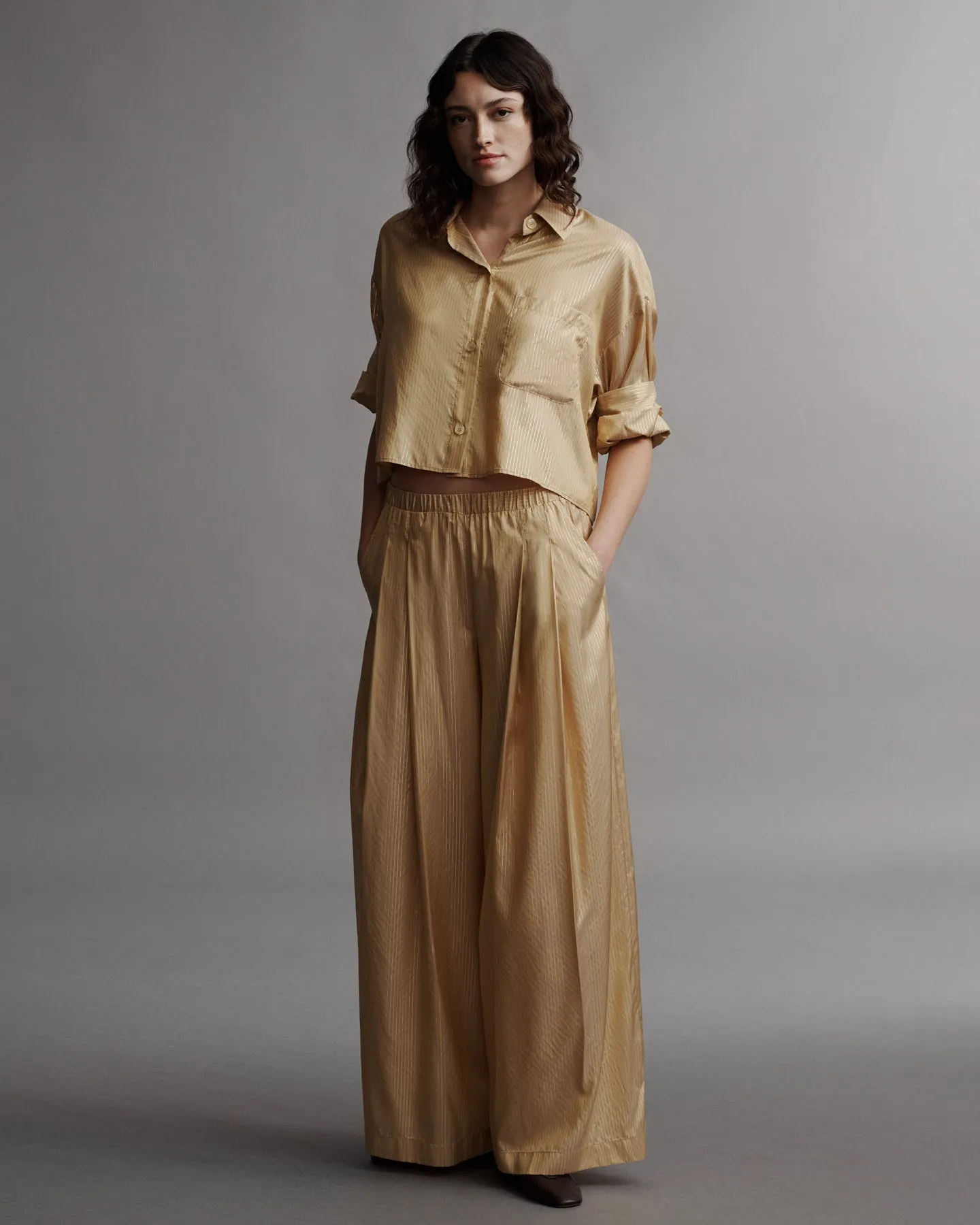 Next Ex Shirt in Silk Metallic Stripe sold by TWP CLOTHING