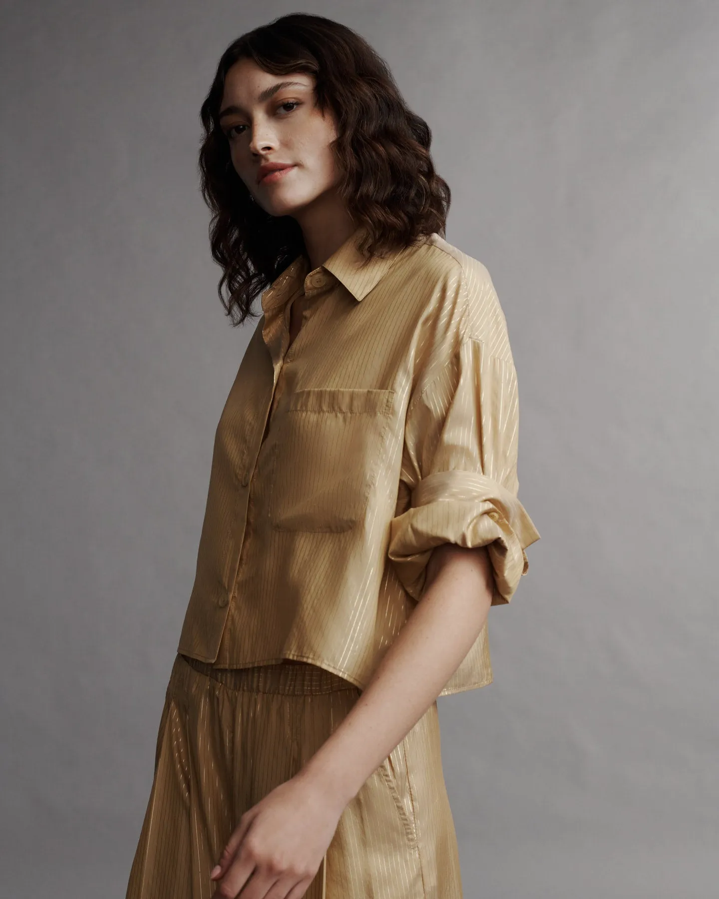 Next Ex Shirt in Silk Metallic Stripe sold by TWP CLOTHING product image thumbnail 2