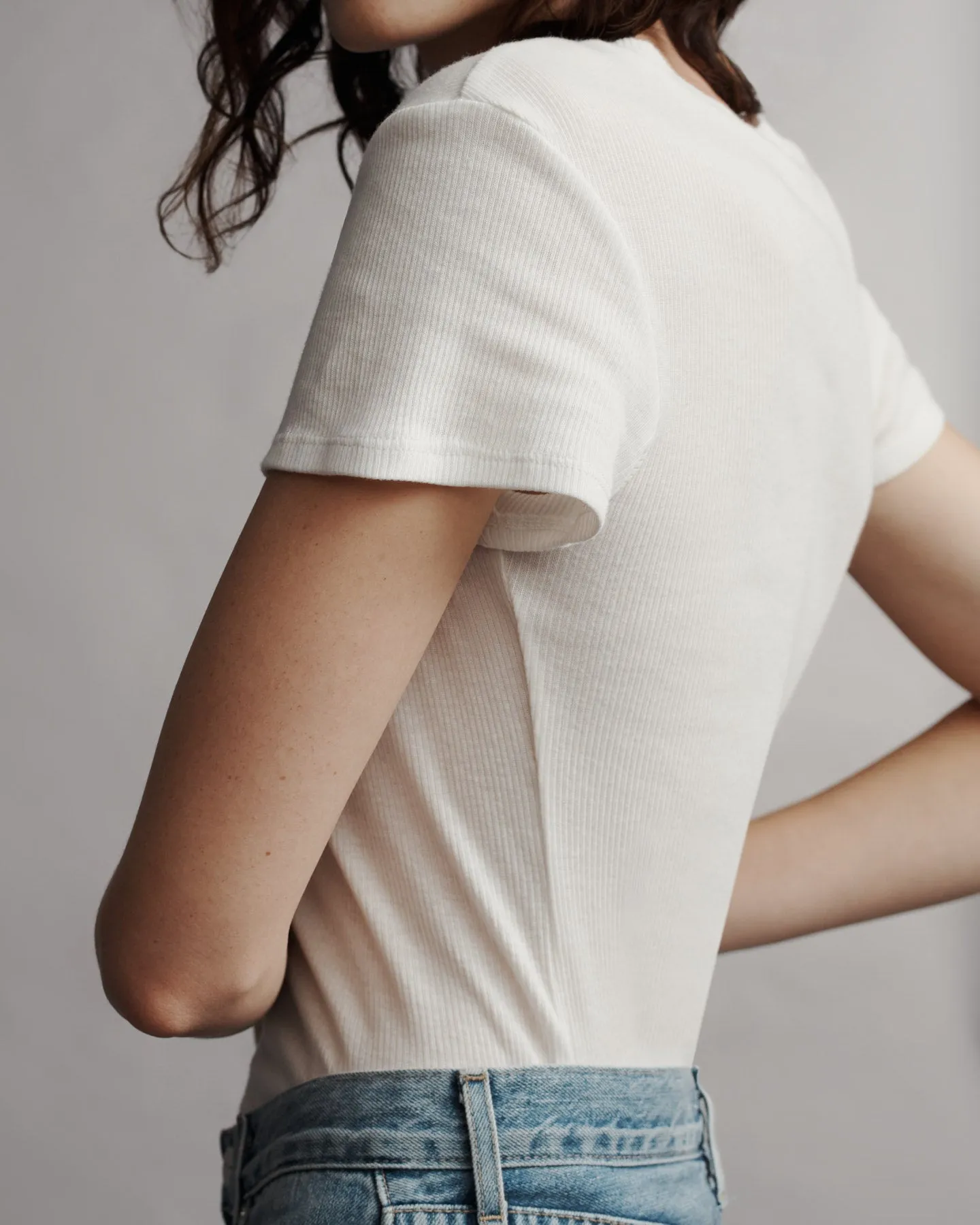 Ribbed Tee in Cotton sold by TWP CLOTHING