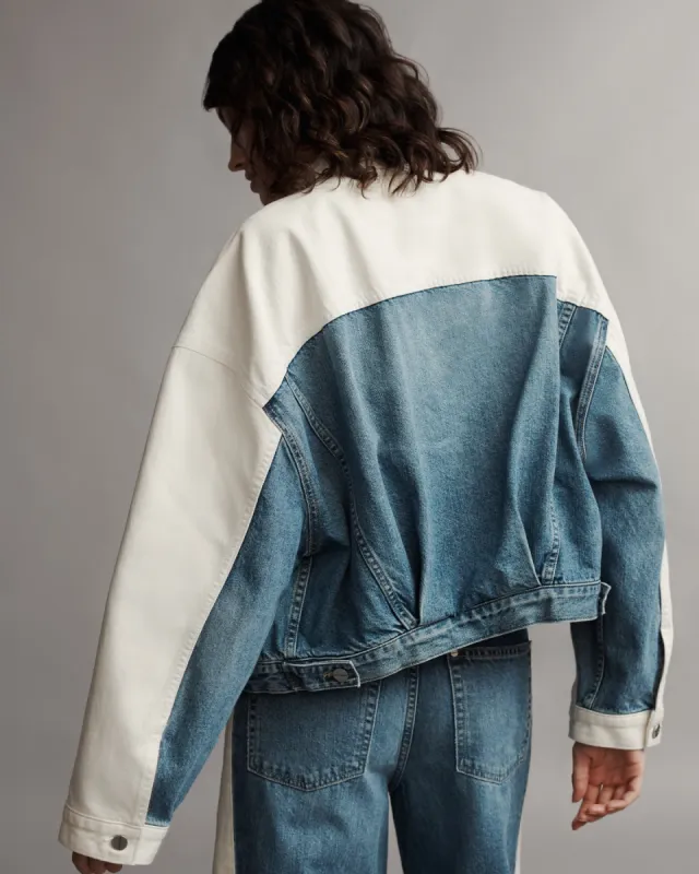 Dylan Jacket in Vintage Wash Denim sold by TWP CLOTHING