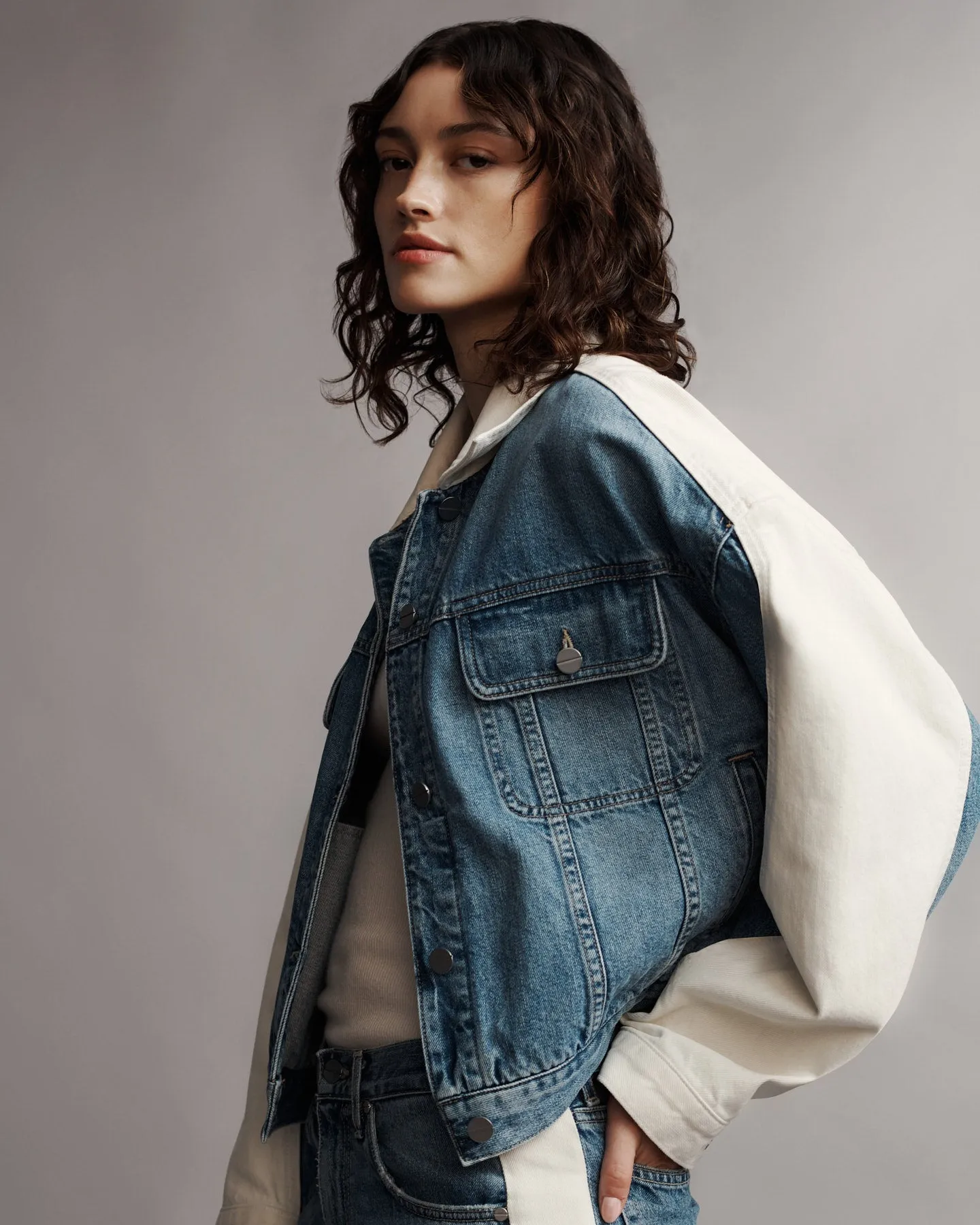 Dylan Jacket in Vintage Wash Denim sold by TWP CLOTHING product image thumbnail 4