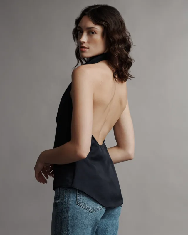 Friday Night Top in Coated Viscose Linen sold by TWP CLOTHING