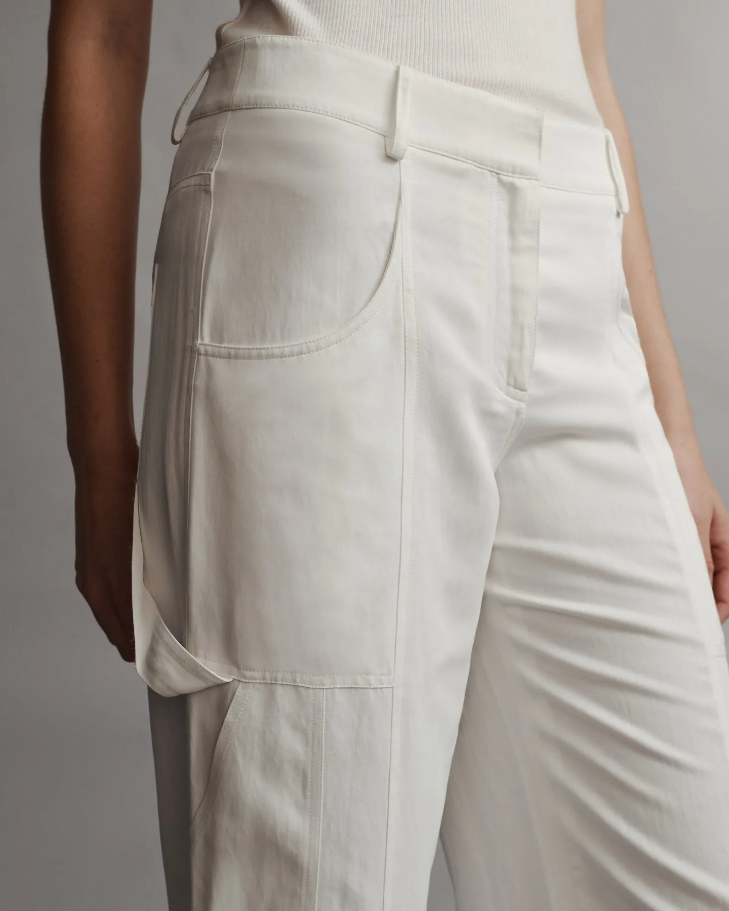 Chrystie St. Pant in Coated Viscose Linen sold by TWP CLOTHING