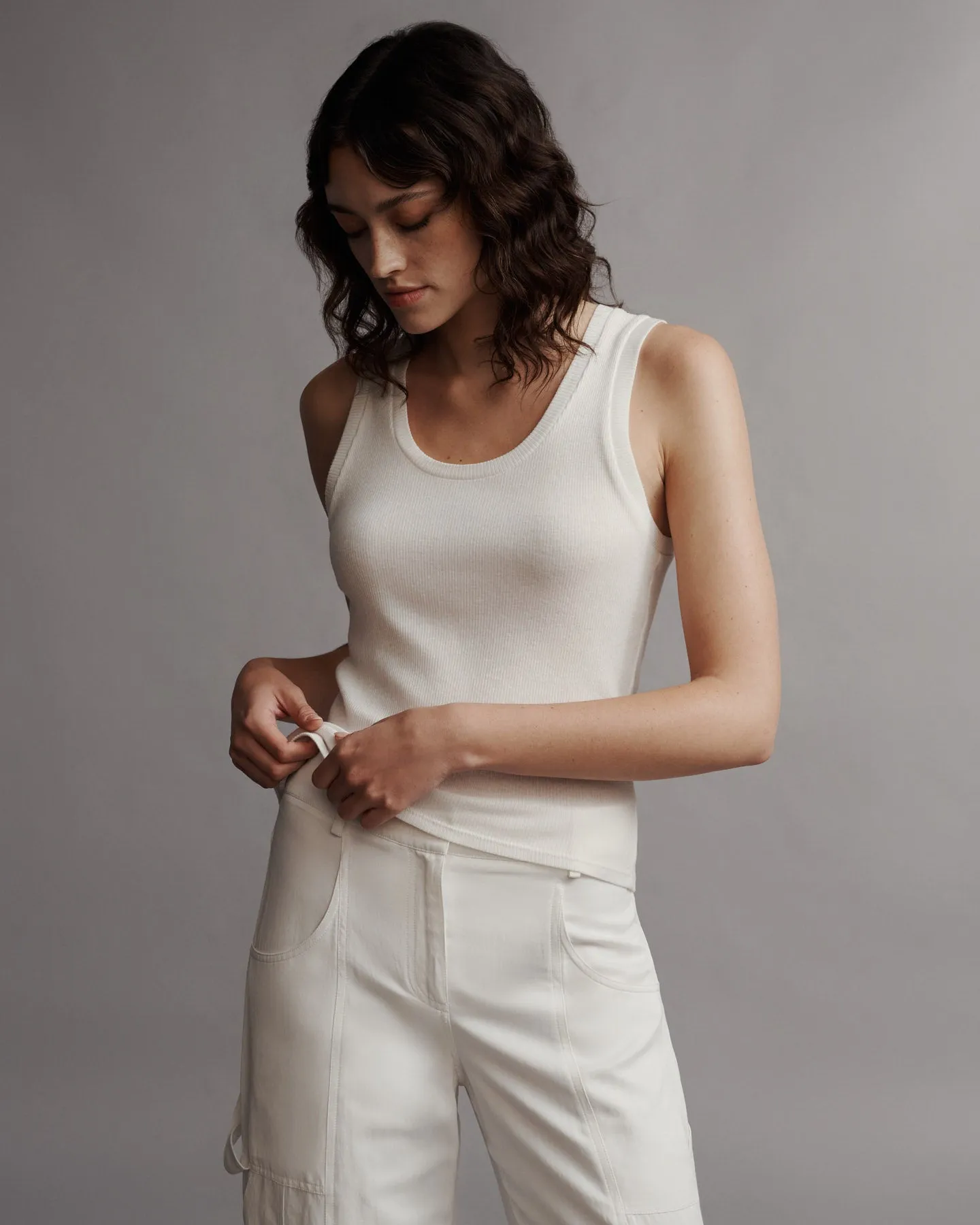 Ribbed Tank in Cotton sold by TWP CLOTHING