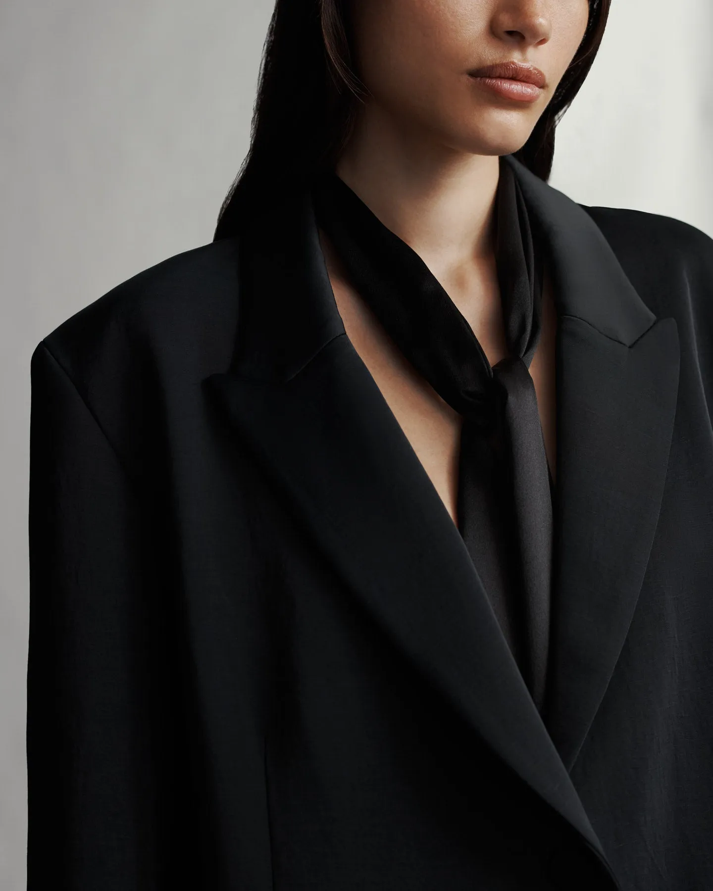 Sweet Pea Blazer With Silk Tie in Coated Viscose Linen sold by TWP CLOTHING product image thumbnail 3