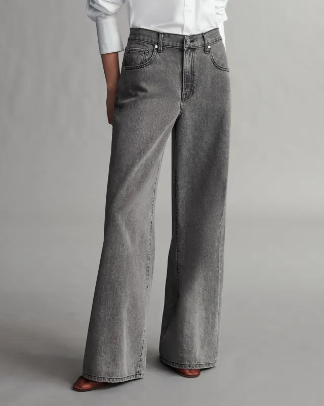 Tiny Dancer Jean in Dark Grey Denim sold by TWP CLOTHING