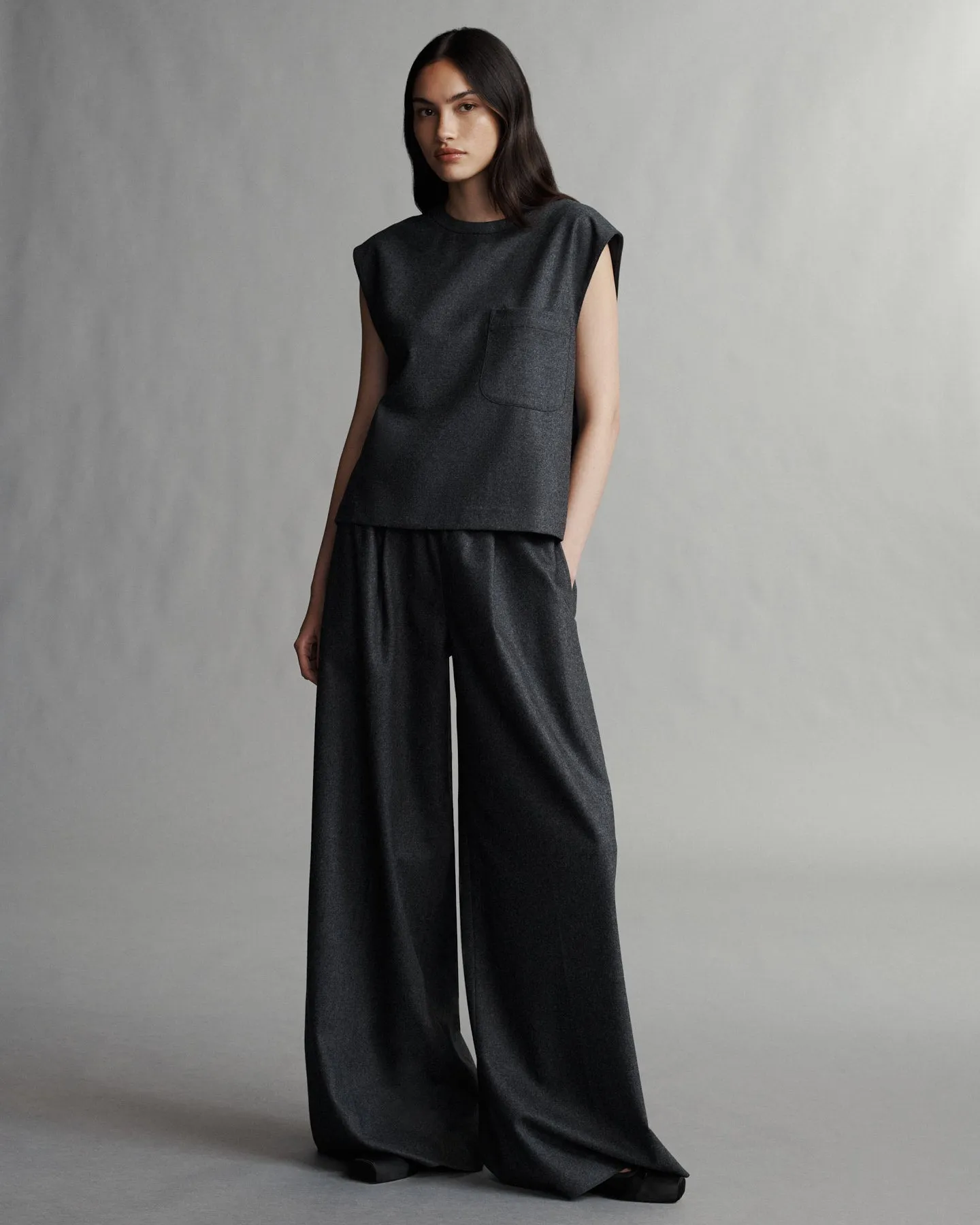 Eva Pant in Wool Flannel sold by TWP CLOTHING