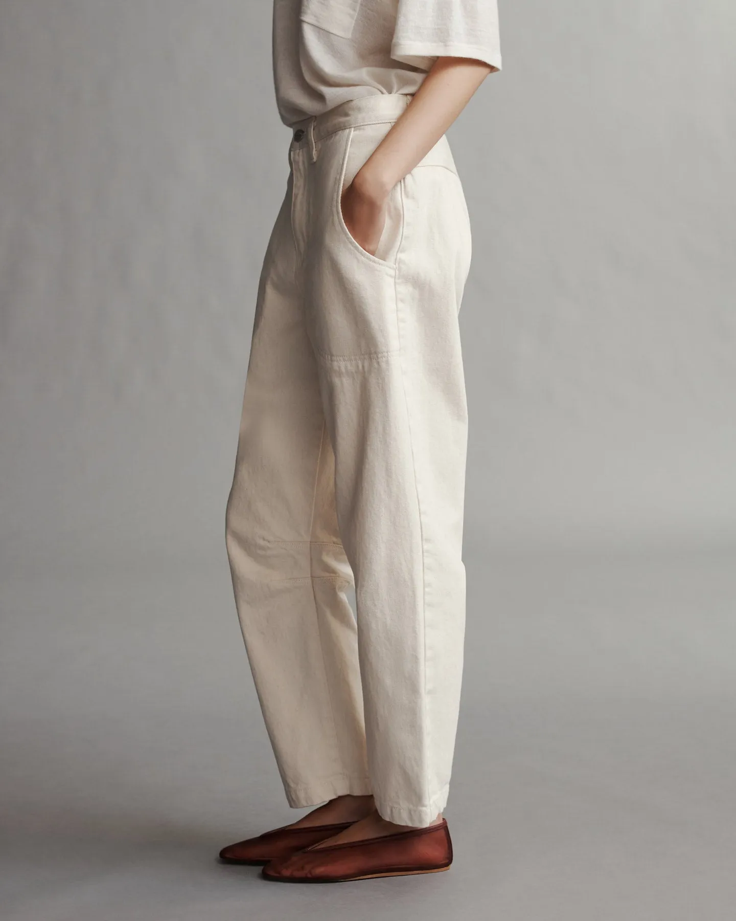 Jetties Beach Pant in Natural Denim sold by TWP CLOTHING product image thumbnail 4