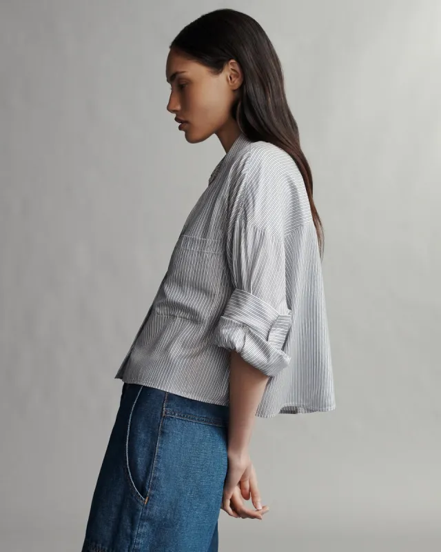 Next Ex Shirt in Silk Metallic Stripe sold by TWP CLOTHING