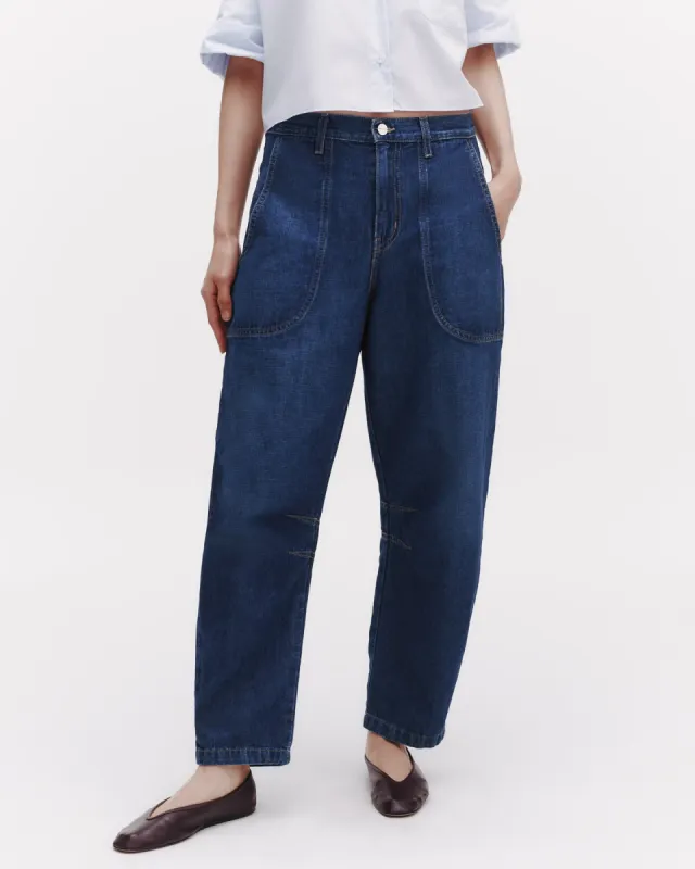 Jetties Beach Pant in Linen Cotton Denim sold by TWP CLOTHING