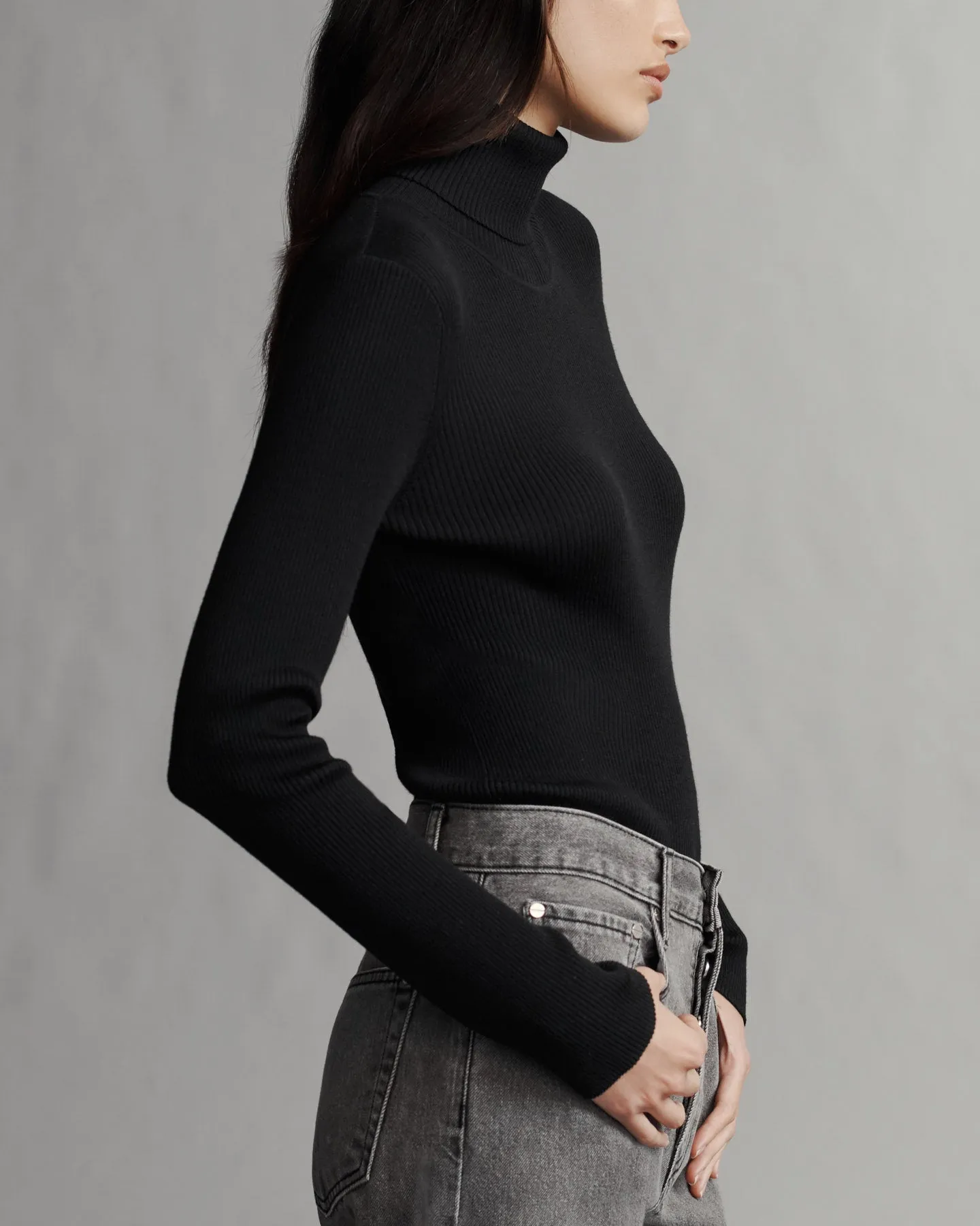 Knit Turtleneck in Merino Wool sold by TWP CLOTHING product image thumbnail 4