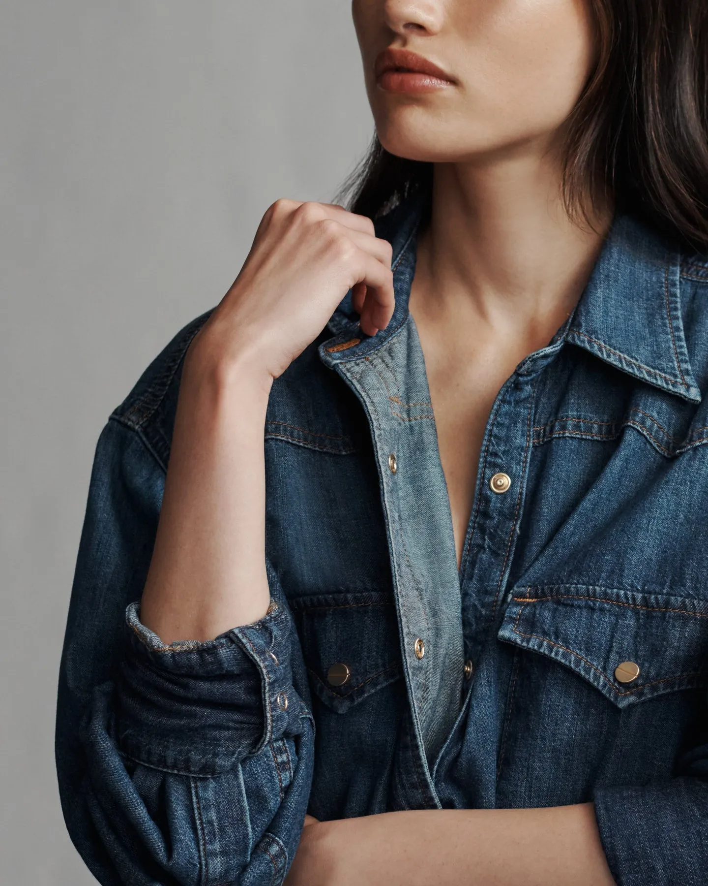 OG Supersized Ranchers Shirt in Denim Shirting sold by TWP CLOTHING product image thumbnail 5