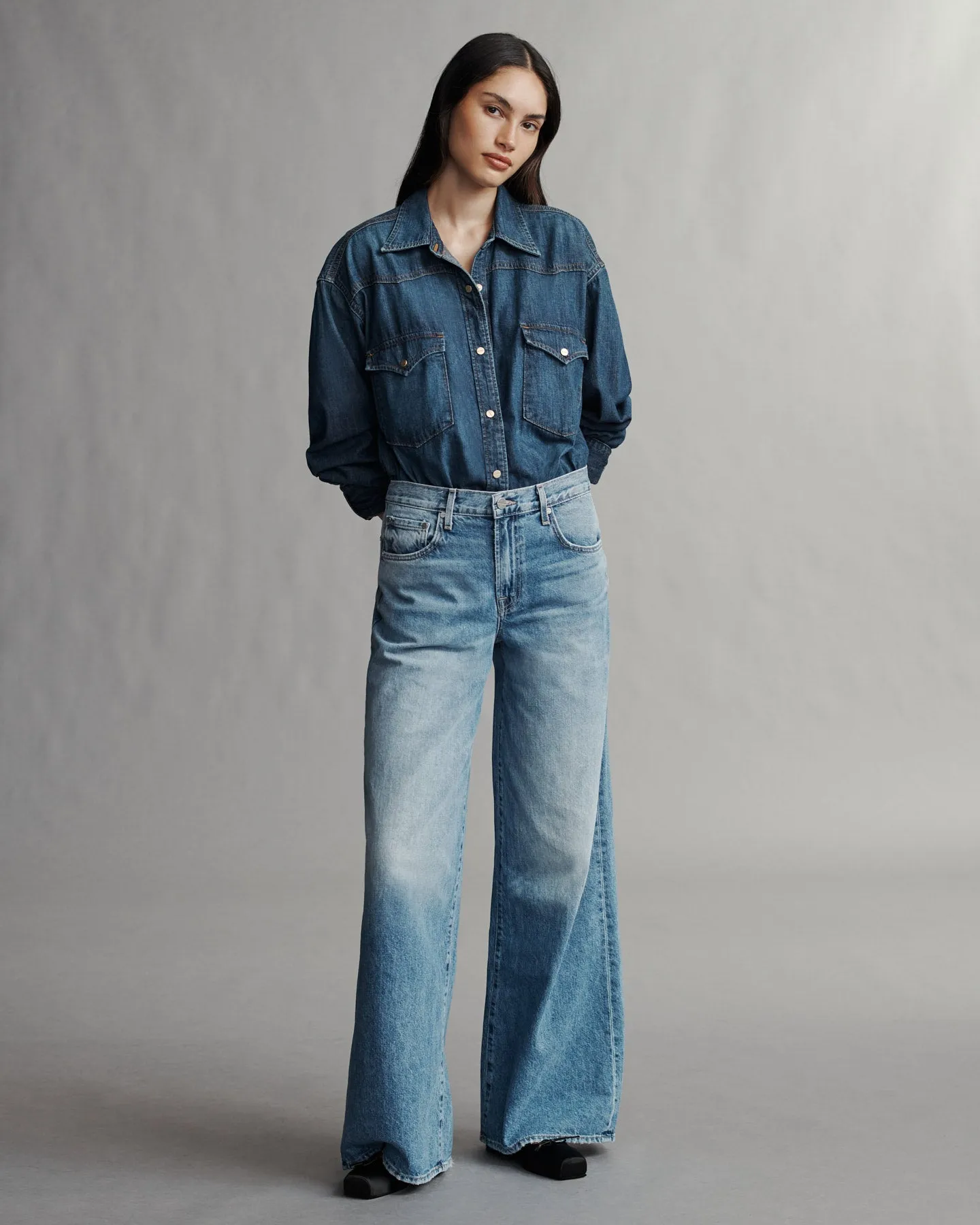 OG Supersized Ranchers Shirt in Denim Shirting sold by TWP CLOTHING product image thumbnail 3