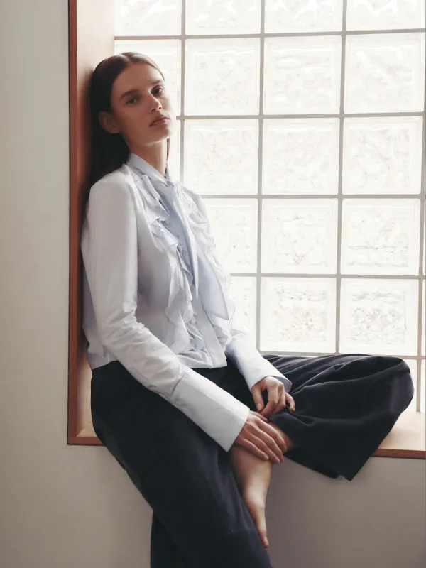 Patti Top with Tie in Garcon Cotton Stripe sold by TWP CLOTHING