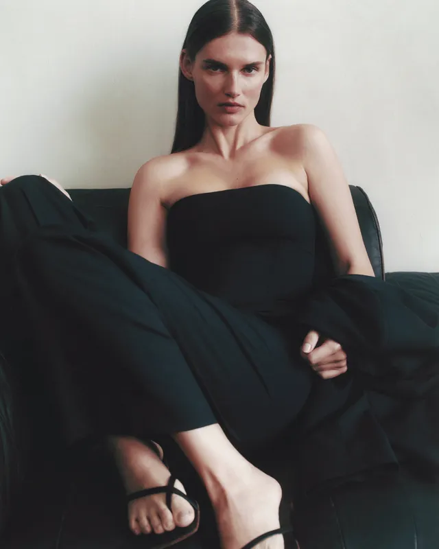 Jillian Bustier in Ultrafine Stretch Suiting sold by TWP CLOTHING