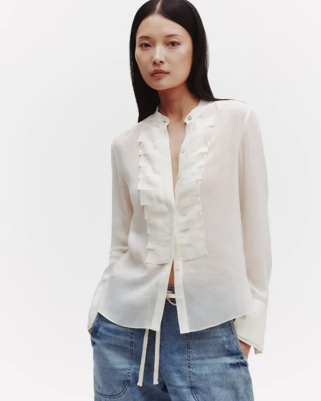 Beloved Top in Sheer Crinkled Shirting sold by TWP CLOTHING