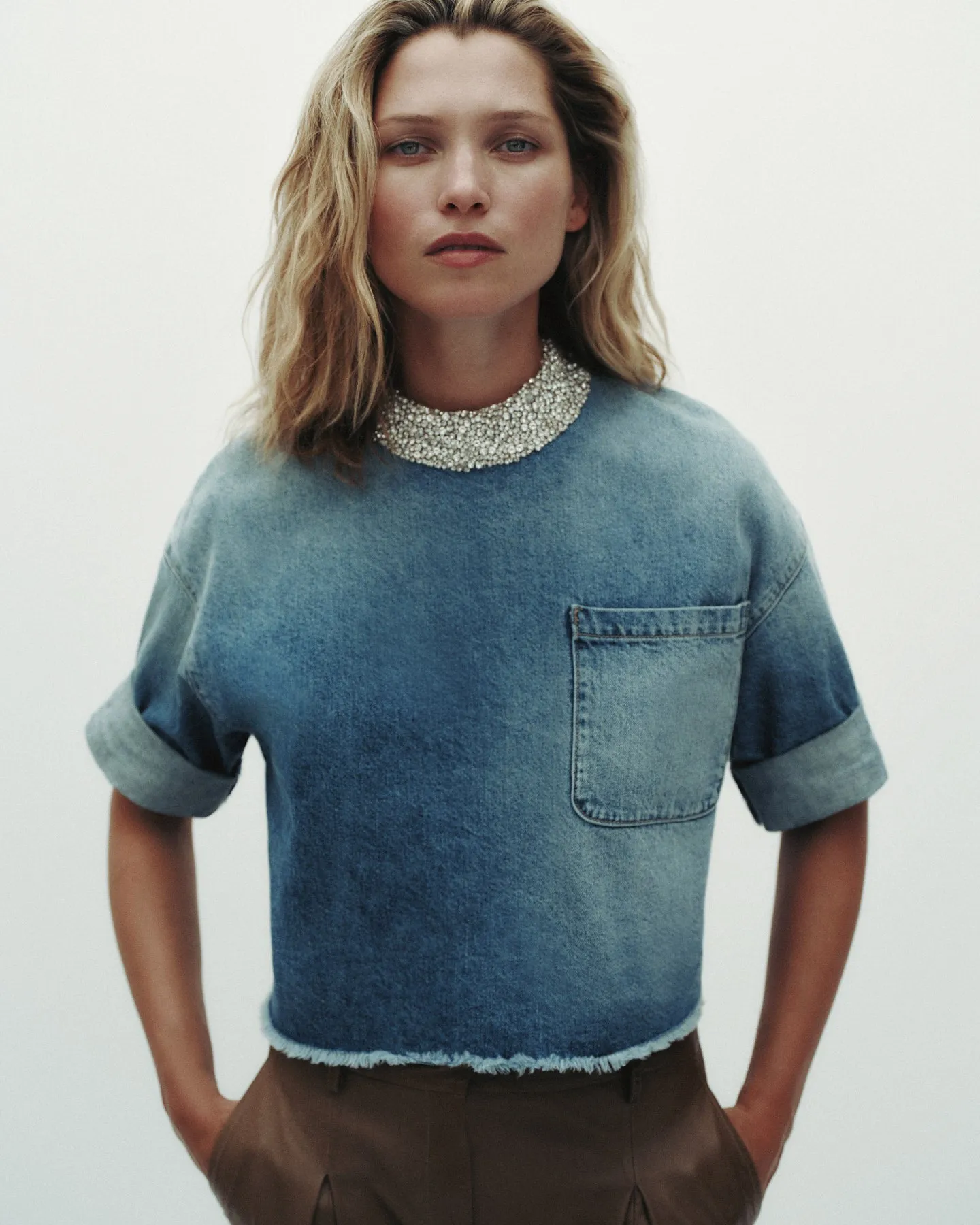 Ex T With Crystal Collar in Denim sold by TWP CLOTHING