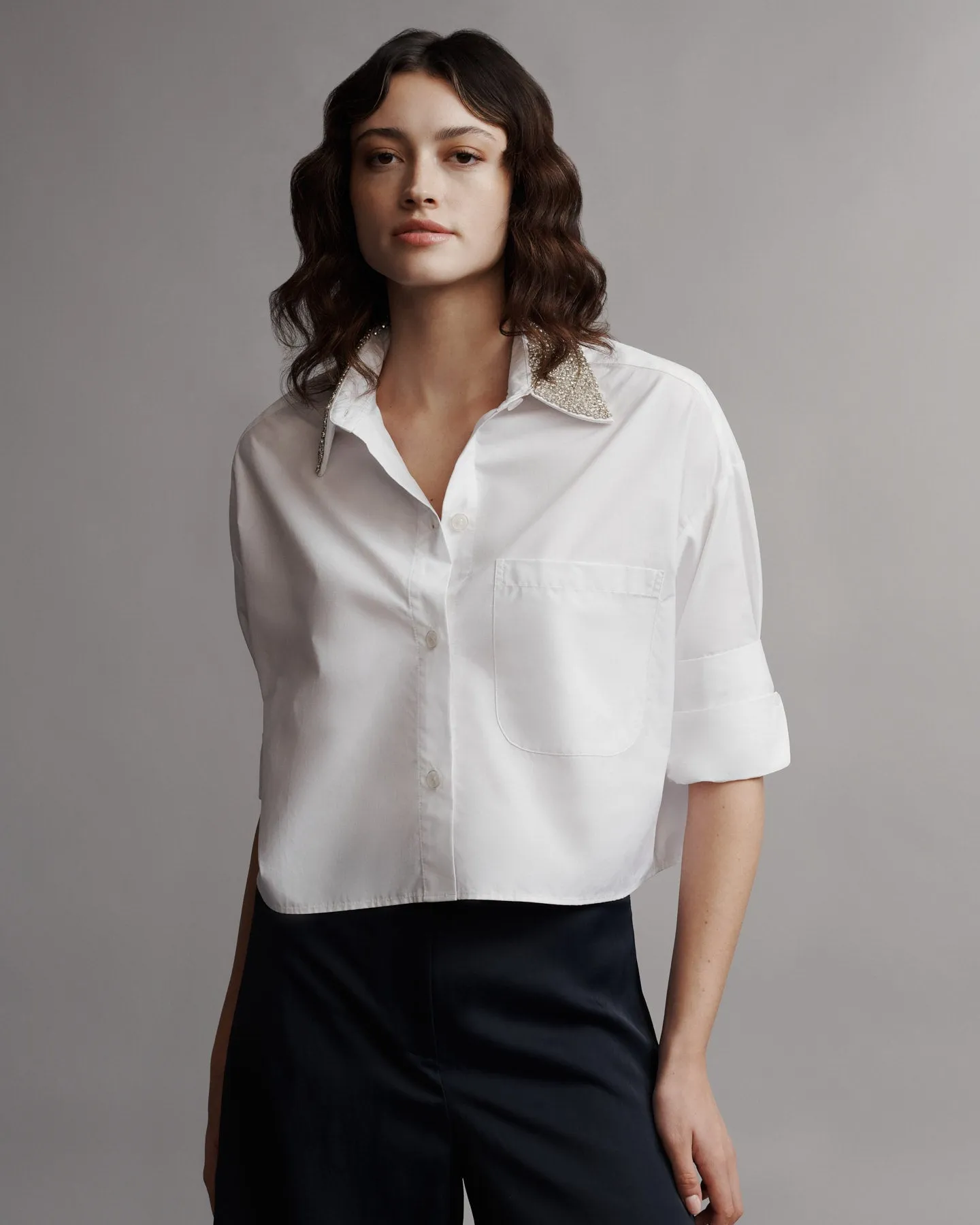 Next Ex With Crystal Collar in Cotton Shirting sold by TWP CLOTHING product image thumbnail 2