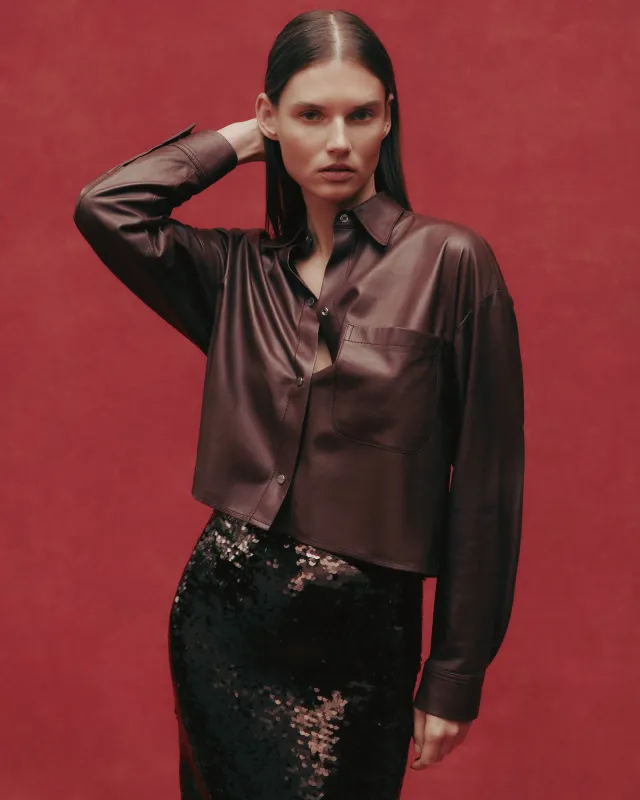 Little Big Joe Shirt in Paper Leather sold by TWP CLOTHING