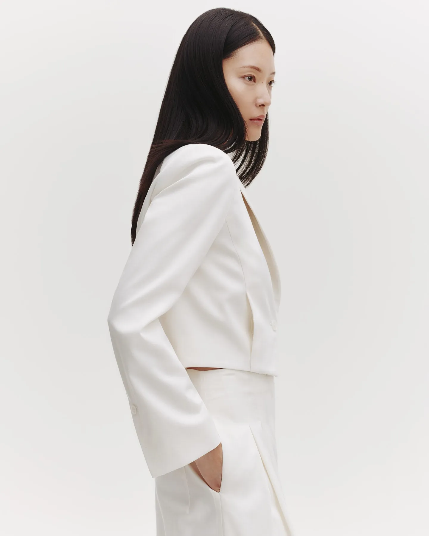 Blazer with Pleat Placket in Cotton Tux Wool sold by TWP CLOTHING product image thumbnail 4