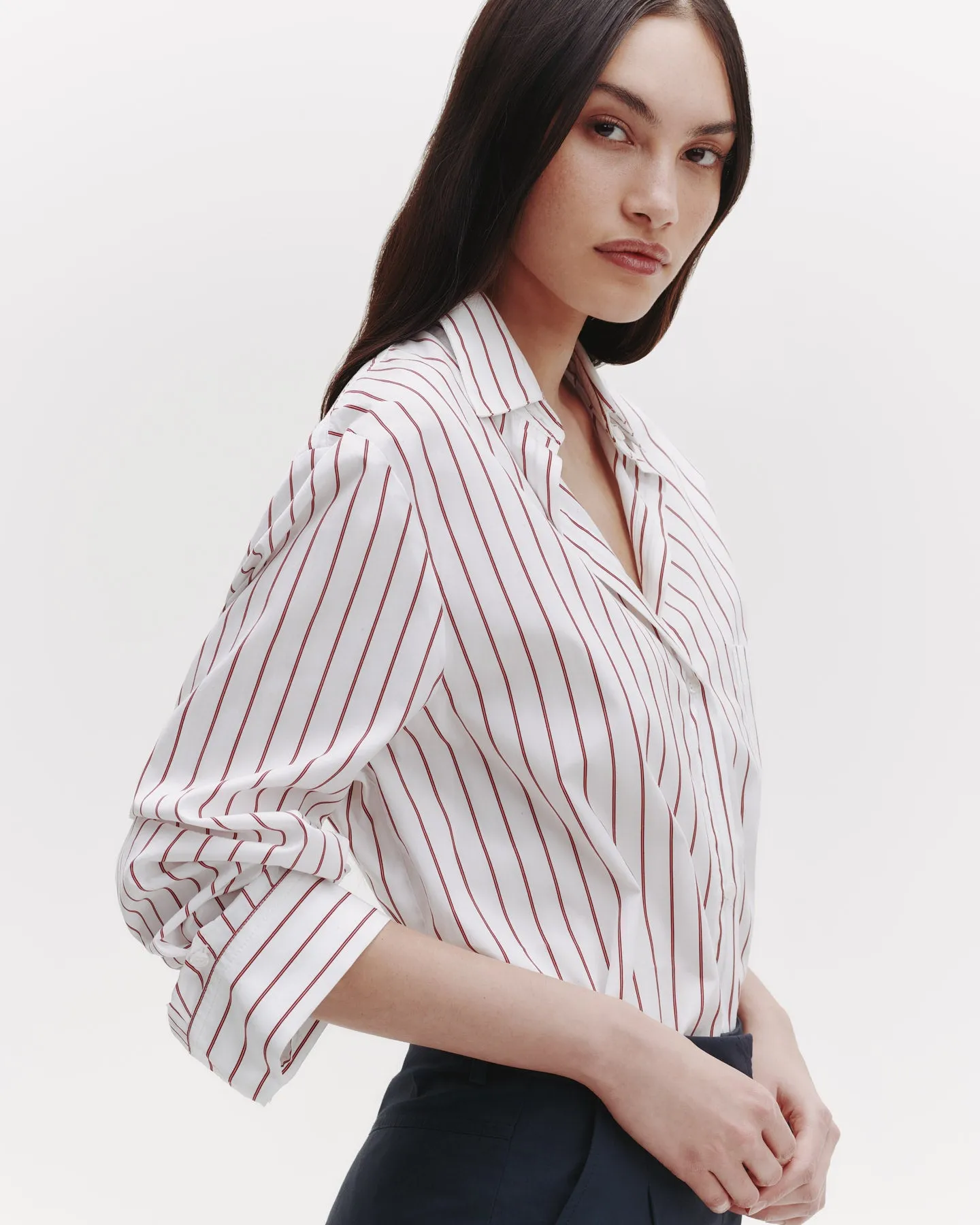 The Next Morning Shirt in Striped Cotton sold by TWP CLOTHING