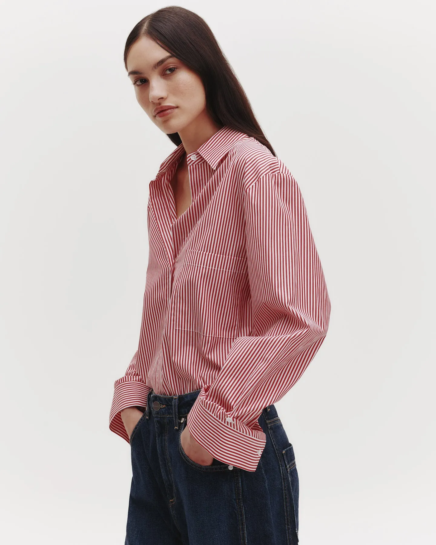 The Next Morning Shirt in Striped Cotton sold by TWP CLOTHING