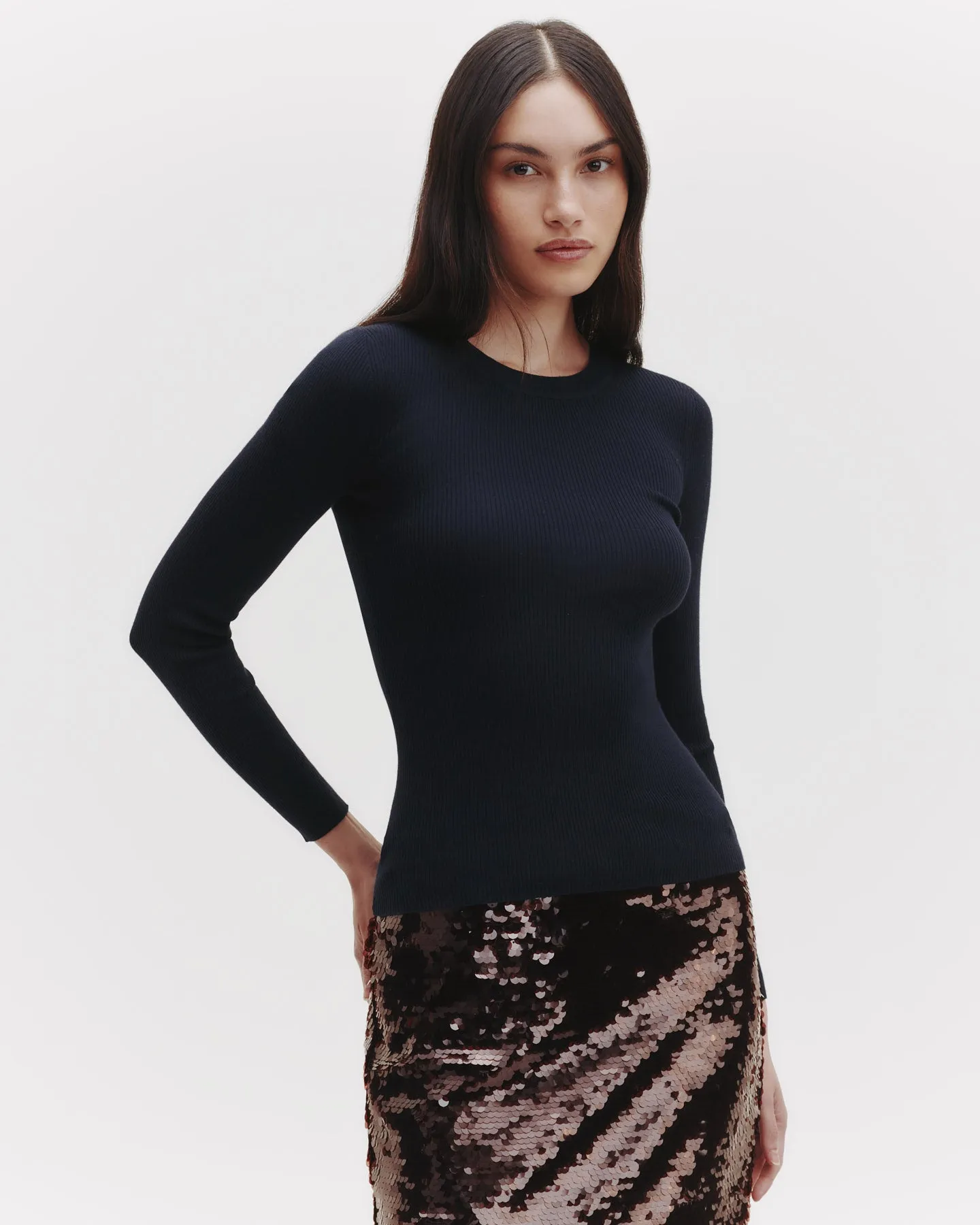 Knit Crewneck in Cotton Rib sold by TWP CLOTHING