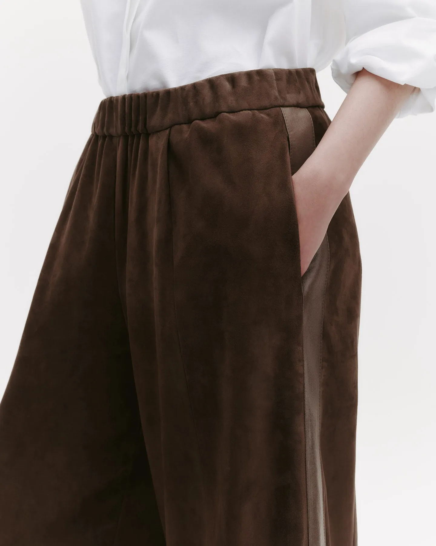 Eva Pant with Tux Stripe in Paper Suede sold by TWP CLOTHING product image thumbnail 3