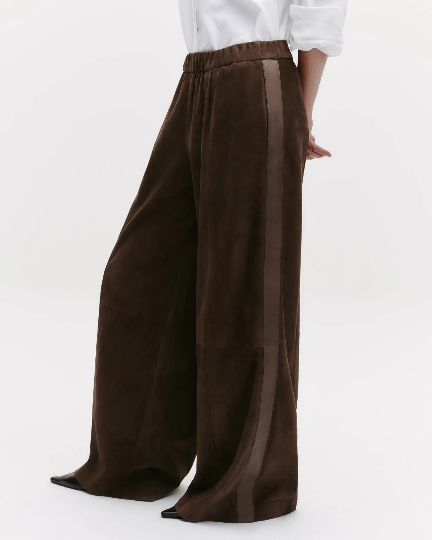 Eva Pant with Tux Stripe in Paper Suede sold by TWP CLOTHING product image thumbnail 2